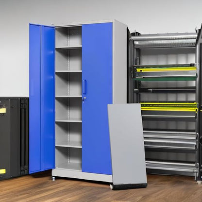 Metal Garage Storage Cabinets with Lock Door and Adjustable Shelves