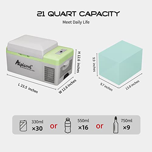 Portable Fridge 12 Volt Car Refrigerator 21 Quart Freezer for Fishing