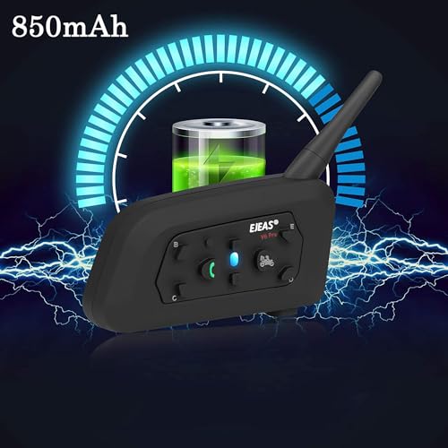 V6 Pro Motorcycle Helmet Bluetooth Intercom Headset 1200M 2 People Full Duplex Wireless Motorbike Interphone Connect Up to 6 Riders for Motorcycling Skiing and Climbing (2 Count)