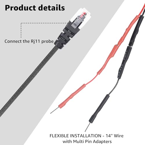 RJ11 Radar Detector Mirror Tap Hardwire Power Cord for Uniden R4 R7 R8 3PC