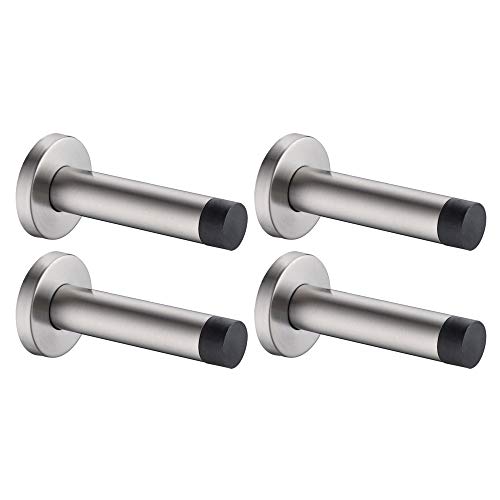 Door Stopper 304 Stainless Steel Thicken 1mm Sound Dampening Door Stop Bumper Wall Protetor 4 Pack