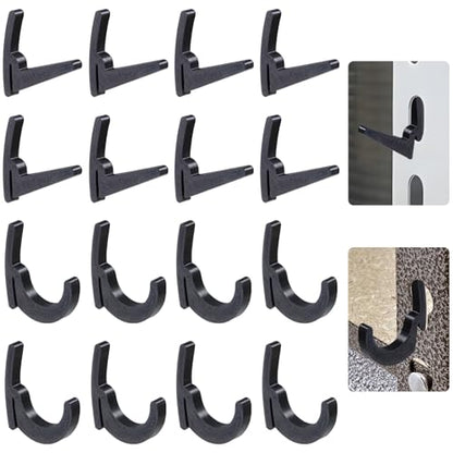 Garage Shelving Hooks 16Pcs L J Shape for Keyhole Slots Storage Rack (16 Count)