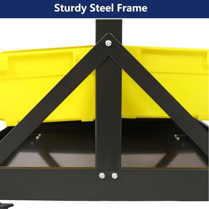 60 Parts Bin Rack Garage Storage Unit 6 Tiers System Steel Shelf with Portable Wheels