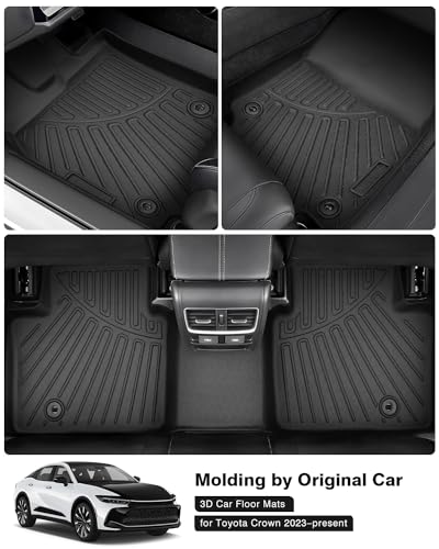 Floor Mats for 2023 2024 2025 2026 Toyota Crown All Weather 3D TPE Anti