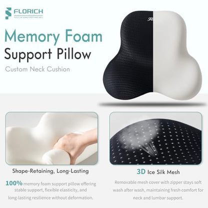 Lumbar Support Pillow and Neck Headrest Pillow for Office Chair Car
