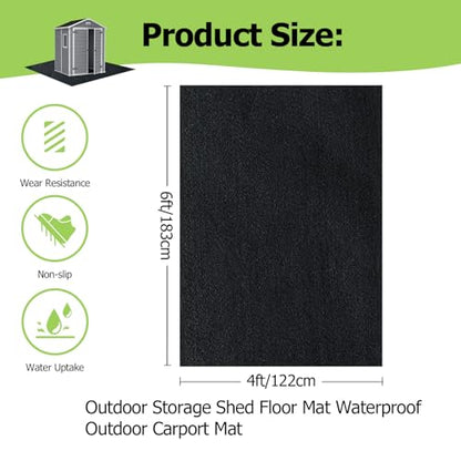 6x4FT Outdoor Storage Shed Floor Mat