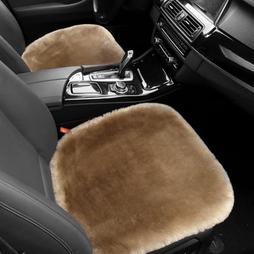 Genuine Sheepskin Car Seat Cushion Seat Covers for Cars Trucks SUV Comfort Seat Protector Pad for Car Driver Seat Car Accessories for Women Office Chair Car Decor