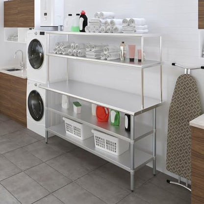 Stainless Steel Work Table with 2 Shelves