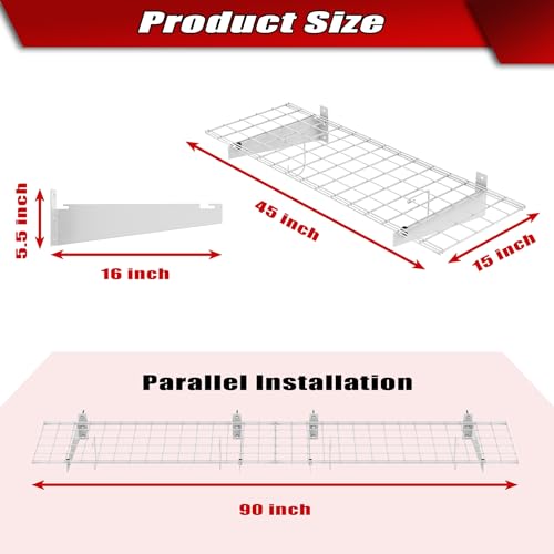 2 Pack Garage Wall Shelves