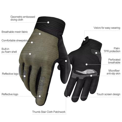 Breathable Mesh Motorcycle Gloves for Men