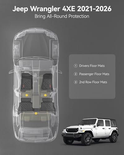 Floor Mats for Jeep Wrangler 4XE 2021