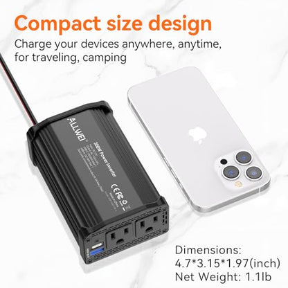 300W Car Power Inverter 12V DC to 110V AC Car Inverter