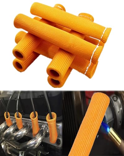 8 PCS 2500°F Spark Plug Wire Boots Protector 6 Inches High Temp Spark Plug Heat Sleeve Insulation Shield Boots Cover Replacement for LS1 LS2 SBC BBC 350 454 Car Truck Motors
