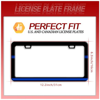 Thin Blue Line Stainless Steel License Plate Frame for US Cars Decor