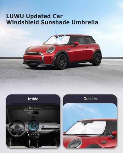 2025 Upgrade Car Windshield Sun Shade Windshield Sunshade Umbrella [Star Fabric] Protect Car from Sun Rays&Heat Damage Keeps Vehicle Cool