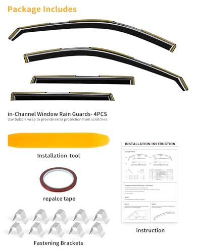 in Channel Window Visors Rain Guards for Honda CR (4 Count)