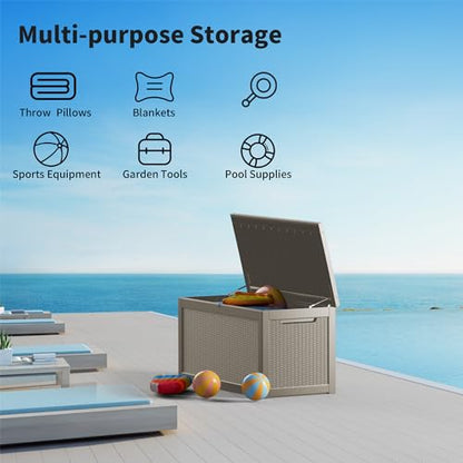 320 Gallon Outdoor Storage Box Patio Deck Box Waterproof