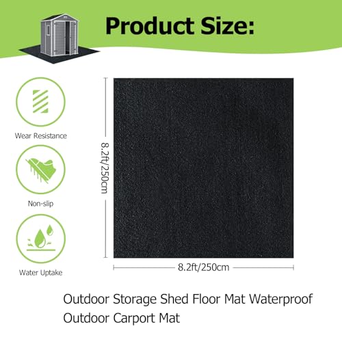 8.2x8.2FT Outdoor Storage Shed Floor Mat