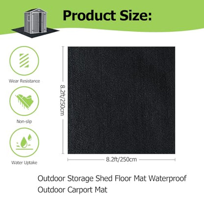 8.2x8.2FT Outdoor Storage Shed Floor Mat