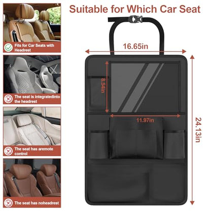 2 Pack Backseat Car Organizer with Tablet Charging Port for Kids Travel (2 Count)