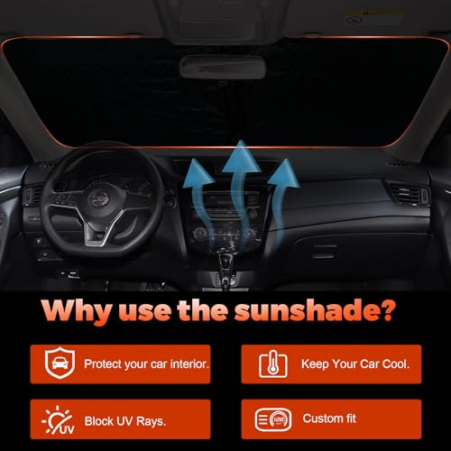 Foldable Front Windshield Sunshade fit for Nissan Rogue 2014
