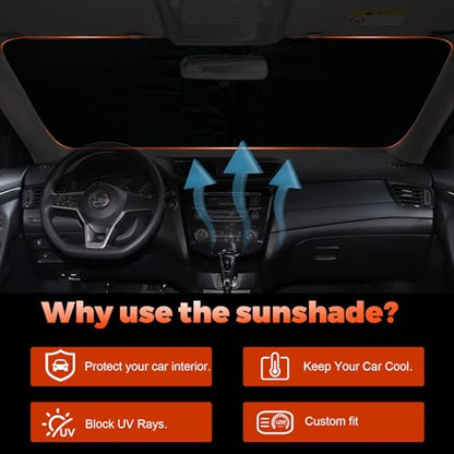 Foldable Front Windshield Sunshade fit for Nissan Rogue 2014