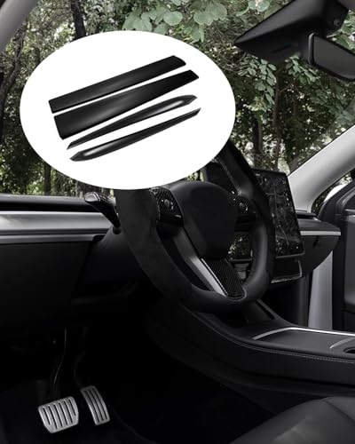 Matte Black Dashboard Cover and Front Door Cover Compatible with Tesla Model 3（2021 (2 Count)