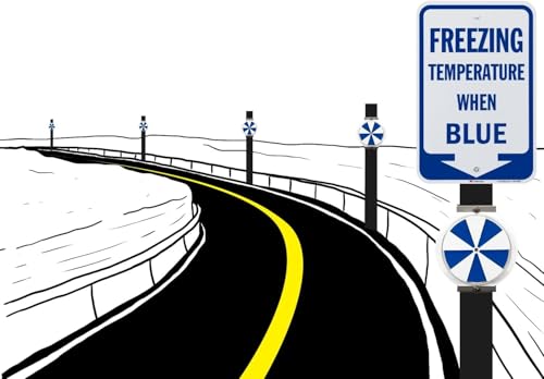 Freezing Temperature When Blue Sign with Arrow
