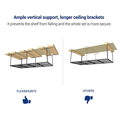 4x8 Overhead Garage Storage Rack with Hooks