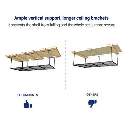 4x8 Overhead Garage Storage Rack with Hooks