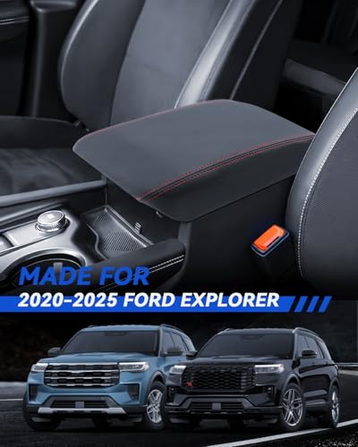 Armrest Cover for 2025 2024 2023 2022 2021 2020 Ford Explorer Accessories Center Console Middle Lid Pad Protector for Car Elbow Rest