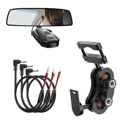 Radar Detector Mount+Rearview Mirror Hard Wire Power Cord kit 16"