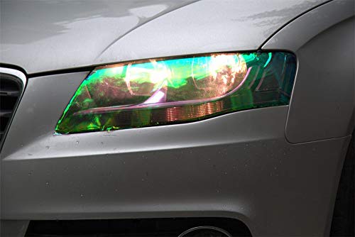 LED LIGHT 12 by 48 inches Self Adhesive Shiny Chameleon Headlights Tail Lights Fog Lights Films