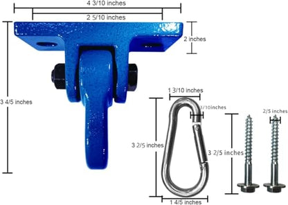Heavy Duty Blue Swing Hangers Screws Bolts Included Over 5000 lb Capacity Playground Porch Yoga Seat Trapeze Wooden Sets Indoor Outdoor (4 Count)