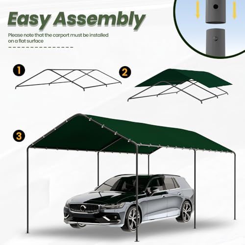 Carport 10x20 FT Heavy Duty Carport Canopy Tent Waterproof