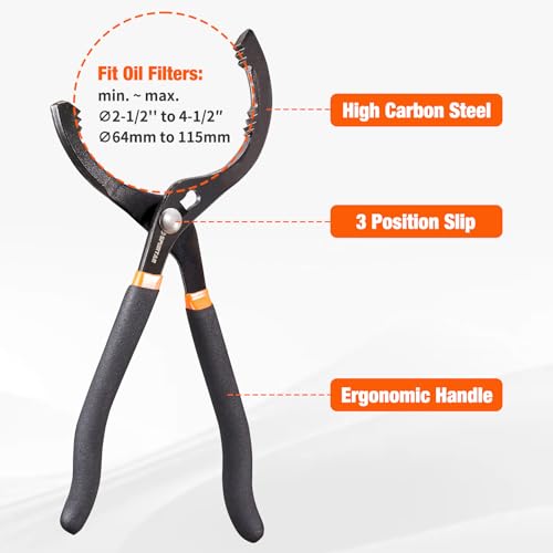 12'' Oil Filter Pliers Adjustable Oil Filter Wrench Universal