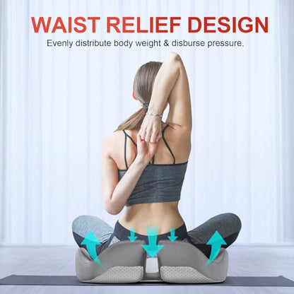 XL Ergonomic Seat Cushion Relieves Sciatica & Tailbone Pain