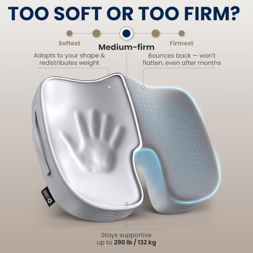 Seat Cushion Memory Foam Chair Cushion for Tailbone Pain Relief