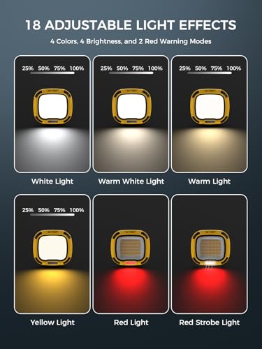 Portable Work Light with Magnetic 7500 mAh Rechargeable