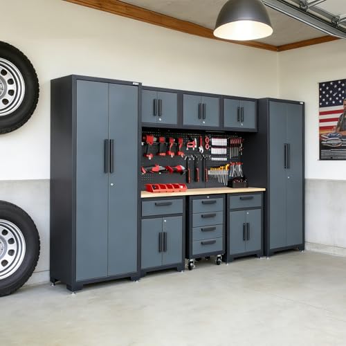 Gray Garage Storage Cabinet System 9