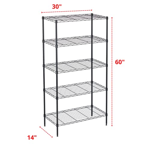 5 Tier Wire Shelving Unit Storage Rack