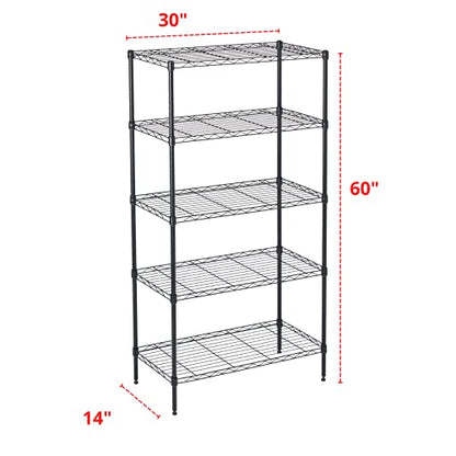 5 Tier Wire Shelving Unit Storage Rack