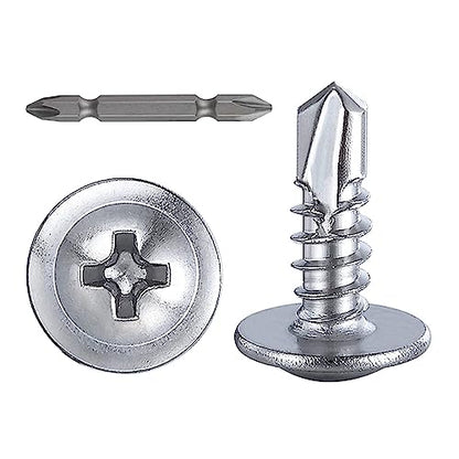 350 pcs) Wensilon #10×1/2”for Sheet Metal Self-Tapping Screws 410 Stainless Steel Truss Head High-Strength Quick Tapping Screws