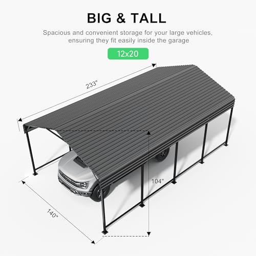 12x20 Heavy Duty Metal Carport
