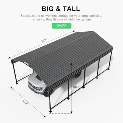 12x20 Heavy Duty Metal Carport