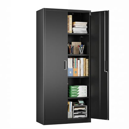 Metal Storage Cabinet with Doors and Shelves