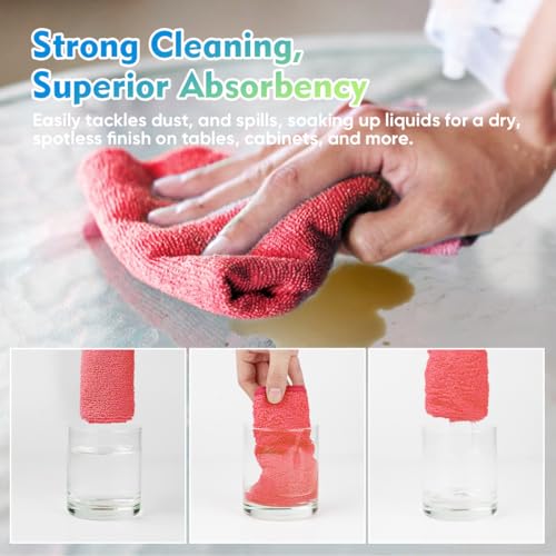 Red Microfiber Cleaning Cloth 12 Pack (12 Count)