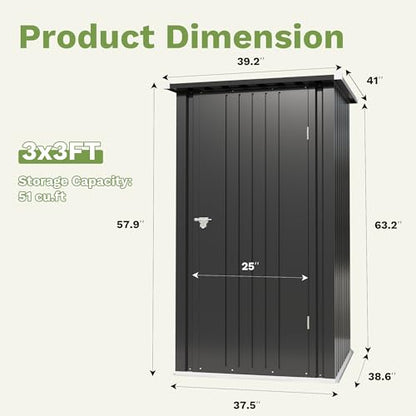3x3 FT Outdoor Storage Shed