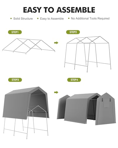 7 x 10 ft Carport Storage Shed
