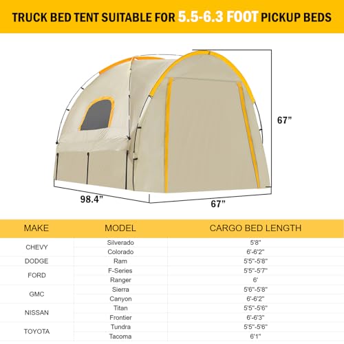 Pickup Truck Tent with Awning Shade